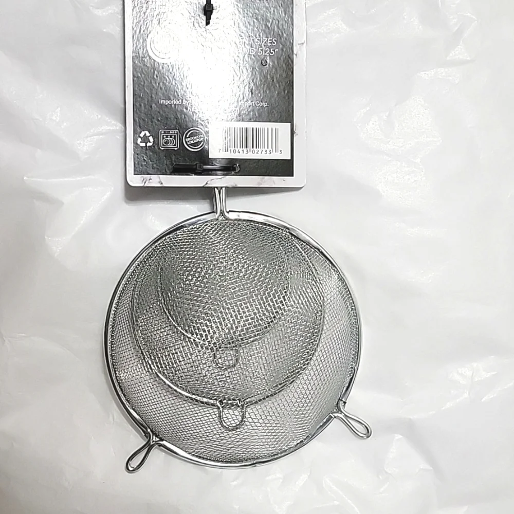 Nwt Oak + Vine Kitchen 3-piece skimmer set Mesh Strainer Sifters Hanging Hook